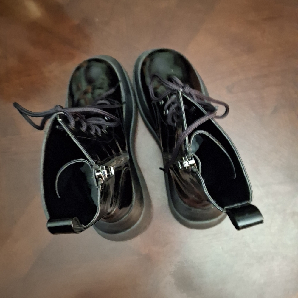 Dolls Kill Platform Patent Leather Black Combat Boots Women Size 7 - Picture 8 of 15